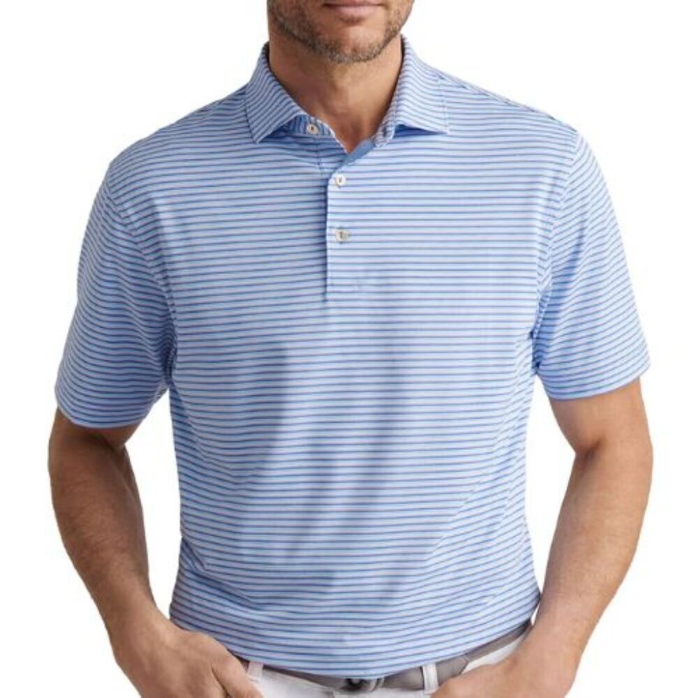 Peter Millar Men's Stripe Performance Polo Shirt Size XL 54216
